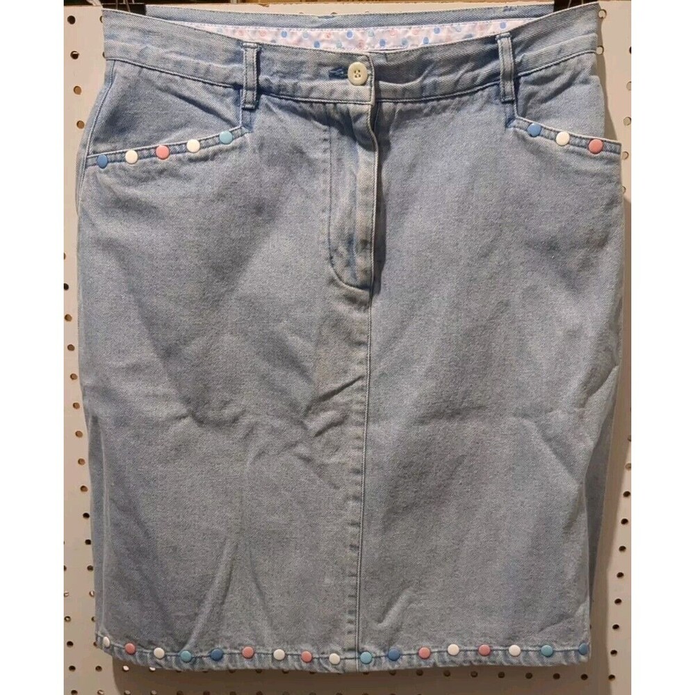 Christopher Banks Denim Jean Skirt Pockets Size 6